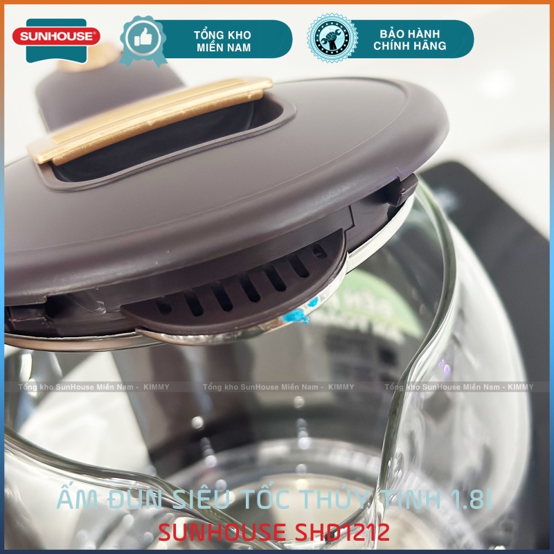 Ấm đun siêu tốc 1.8L bình thủy tinh Sunhouse SHD1212